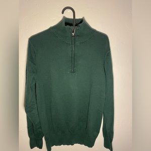J.Crew 1/4 Zipper Cotton/Cashmere Sweater. Green. Men’s size S.